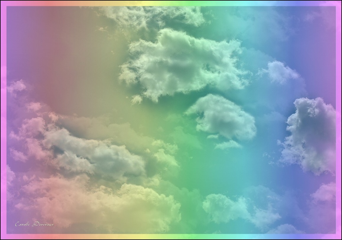 Rainbow colored clouds